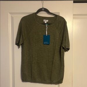 Market & Spruce Sage Green Short Sleeve Sweater